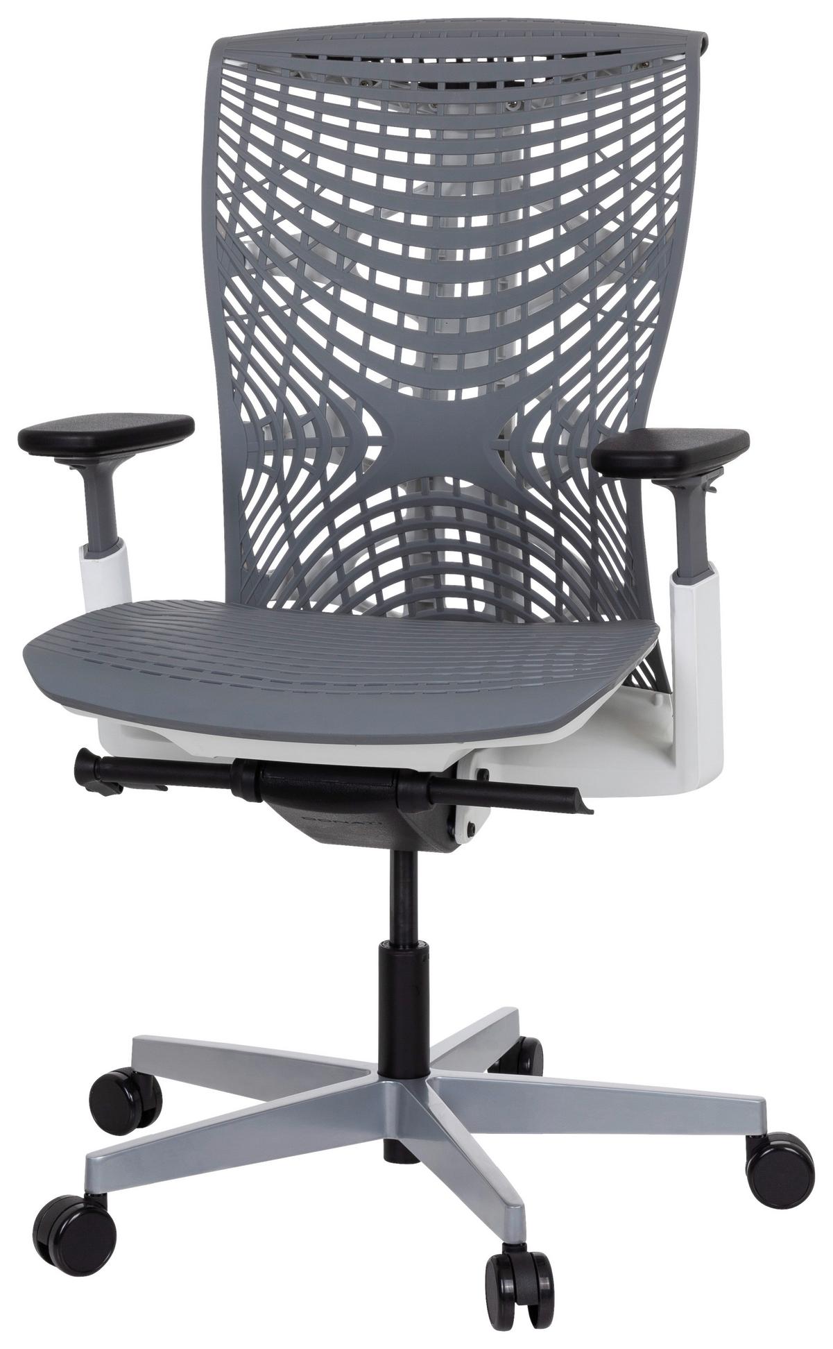 Drehstuhl Skope Tpe Armstützen Grau/schwarz/weiß - Schwarz/Weiß, MODERN, Kunststoff (72/112/58cm) - MID.YOU