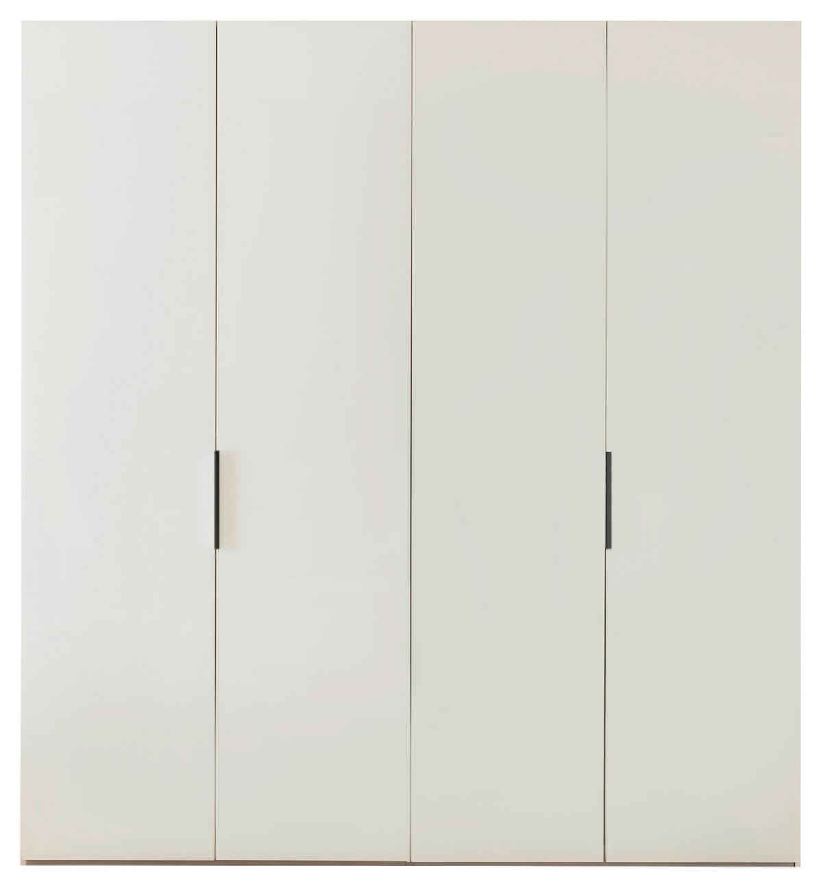 Drehtürenschrank 200 Cm Laar Weiß/weißglas - Weiß, MODERN, Holzwerkstoff (200/216/58cm) - MID.YOU