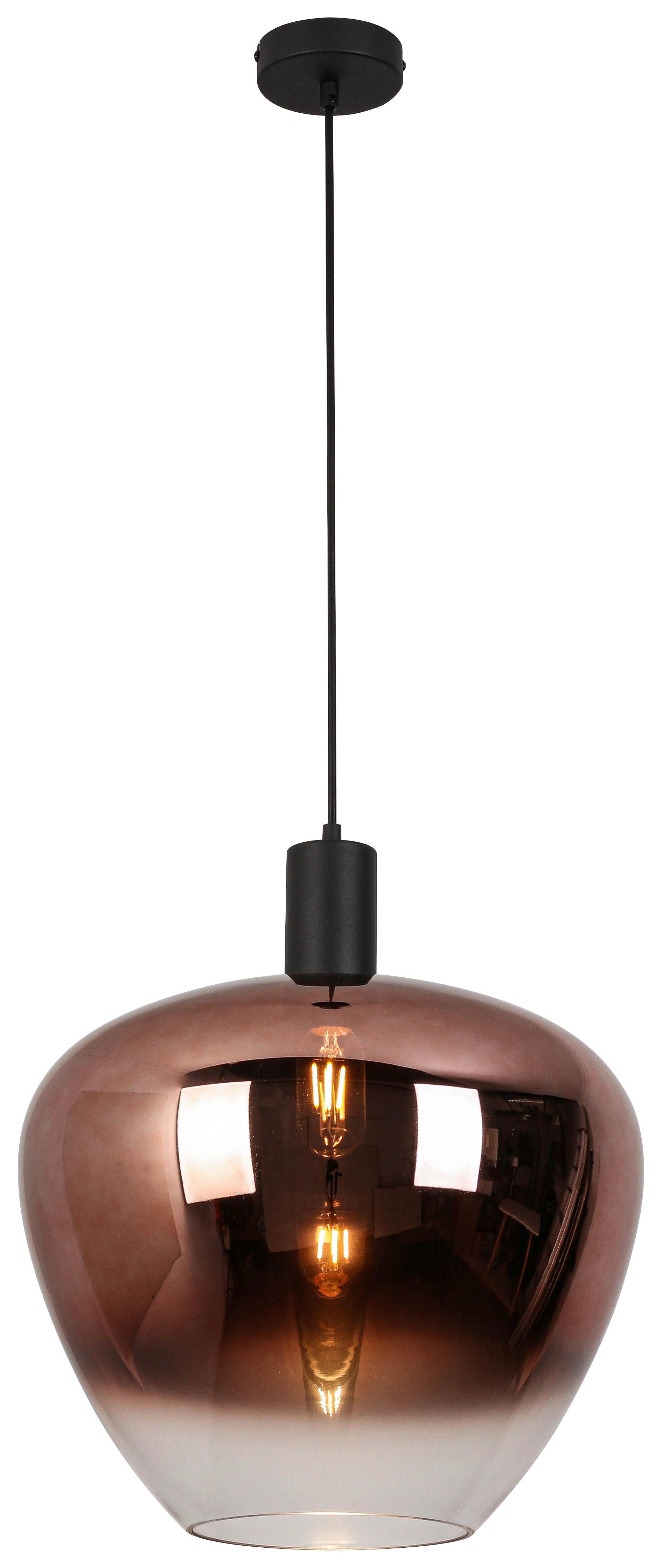 Hängeleuchte Nele - Schwarz/Kupferfarben, MODERN, Glas/Kunststoff (40/120cm) - James Wood
