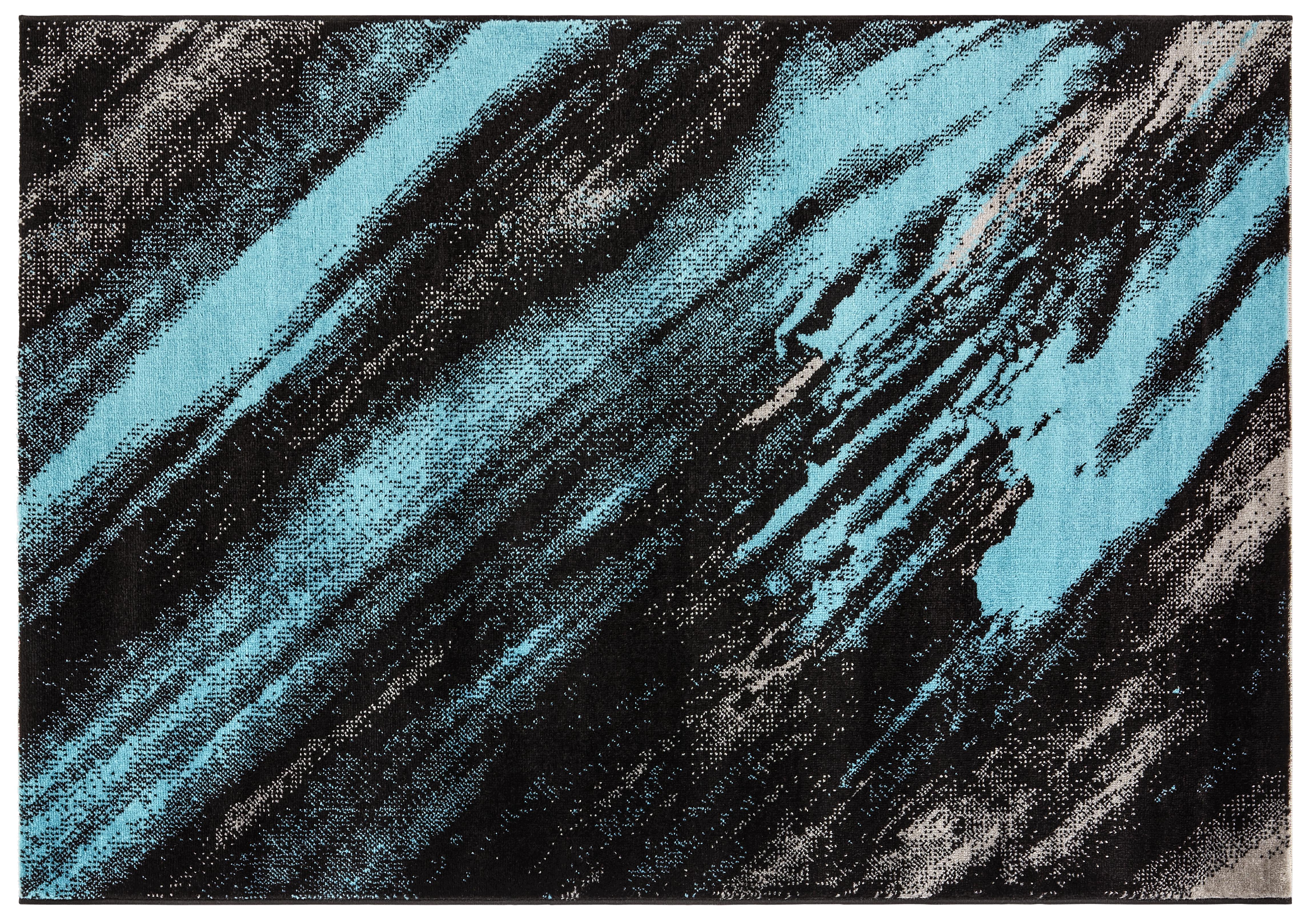 Webteppich Blau - Blau/Beige, Basics, Textil (120/170cm)