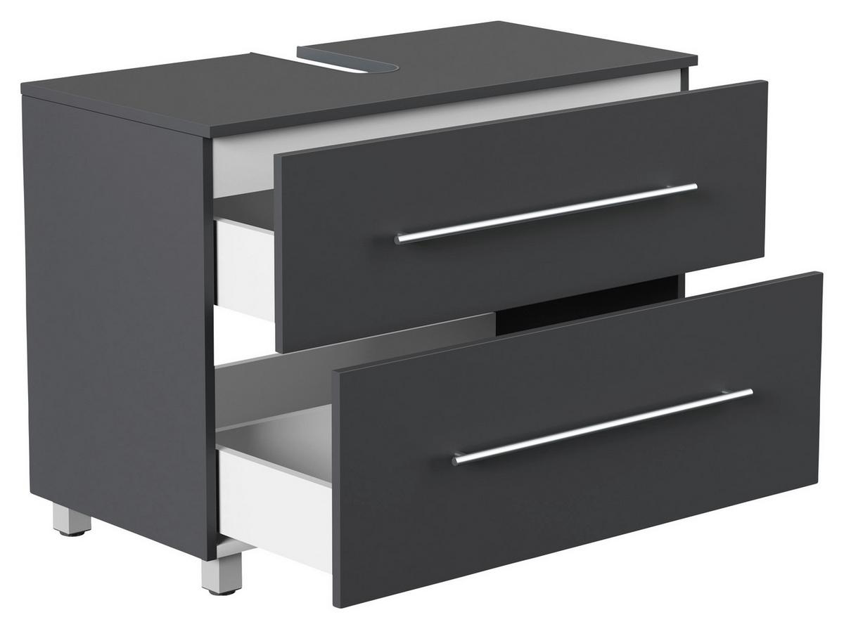 Waschbeckenunterschrank Mondial Graphitfarben B: 85 cm - Graphitfarben, MODERN, Holzwerkstoff (85/63/41,6cm) - MID.YOU