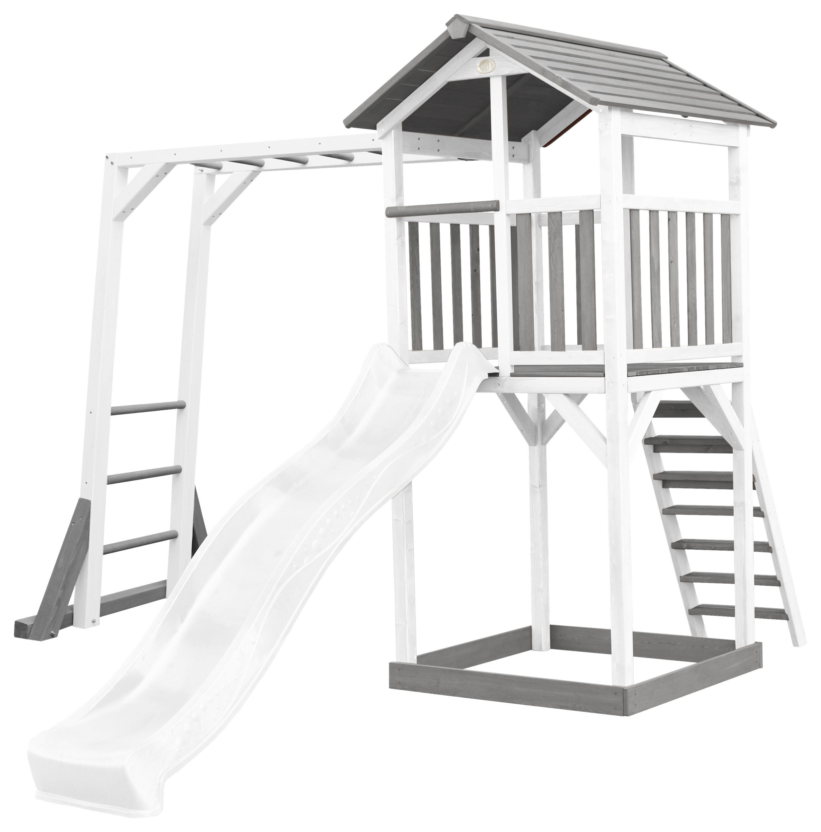 Spielturm A025.130.92 - Blau/Weiß, KONVENTIONELL, Holz (29,5/9,5/218cm) - Ambia Garden