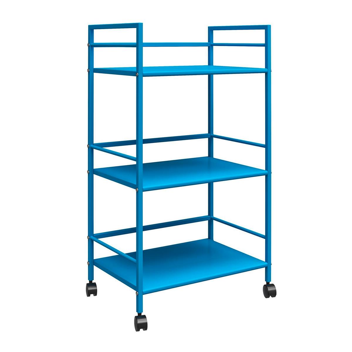 Servierwagen Cache Blau B: 43 cm - Blau, Design, Kunststoff/Metall (43/77/29cm) - MID.YOU