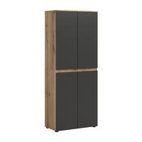 Garderobenschrank Scarpa Anthrazit/eichefarben B: 70 Cm - Eichefarben/Anthrazit, Design, Holzwerkstoff (70/175/37cm) - Livetastic