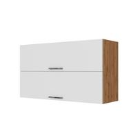 Küchenoberschrank B: 100 cm Eiche Dekor/Weiß 2 Klappen - Eiche Wotan/Weiß, MODERN, Holzwerkstoff (100/57/34cm) - Held