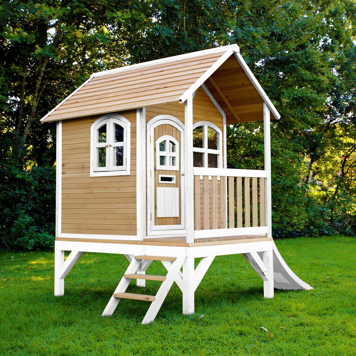 Spielhaus A030.036.91 - Rot/Braun, KONVENTIONELL, Holz (287/231/191cm) - Ambia Garden