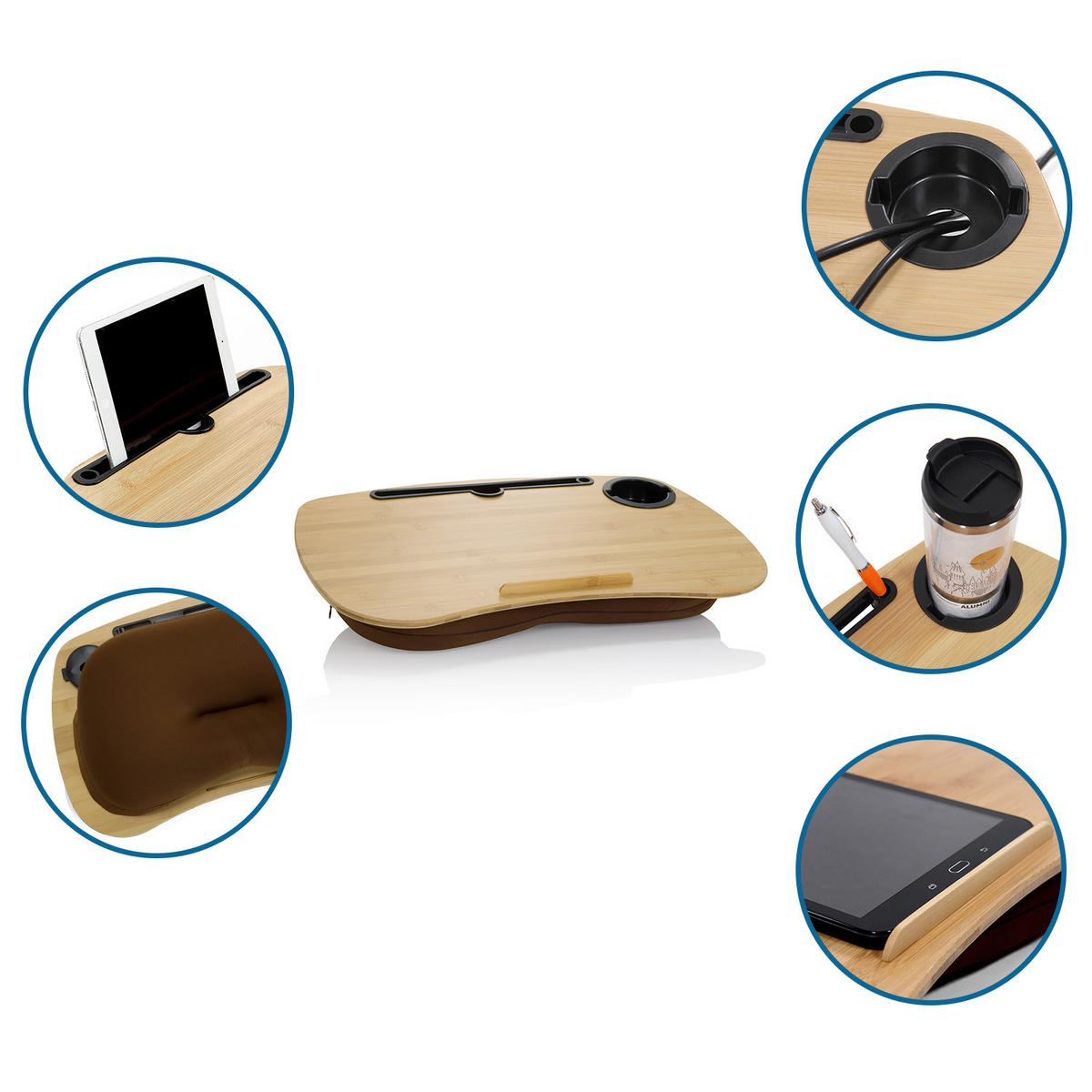 Laptopunterlage Comfilap I Echtholz Braun - Braun, Basics, Holz/Textil (54/9,5/34,5cm) - MID.YOU