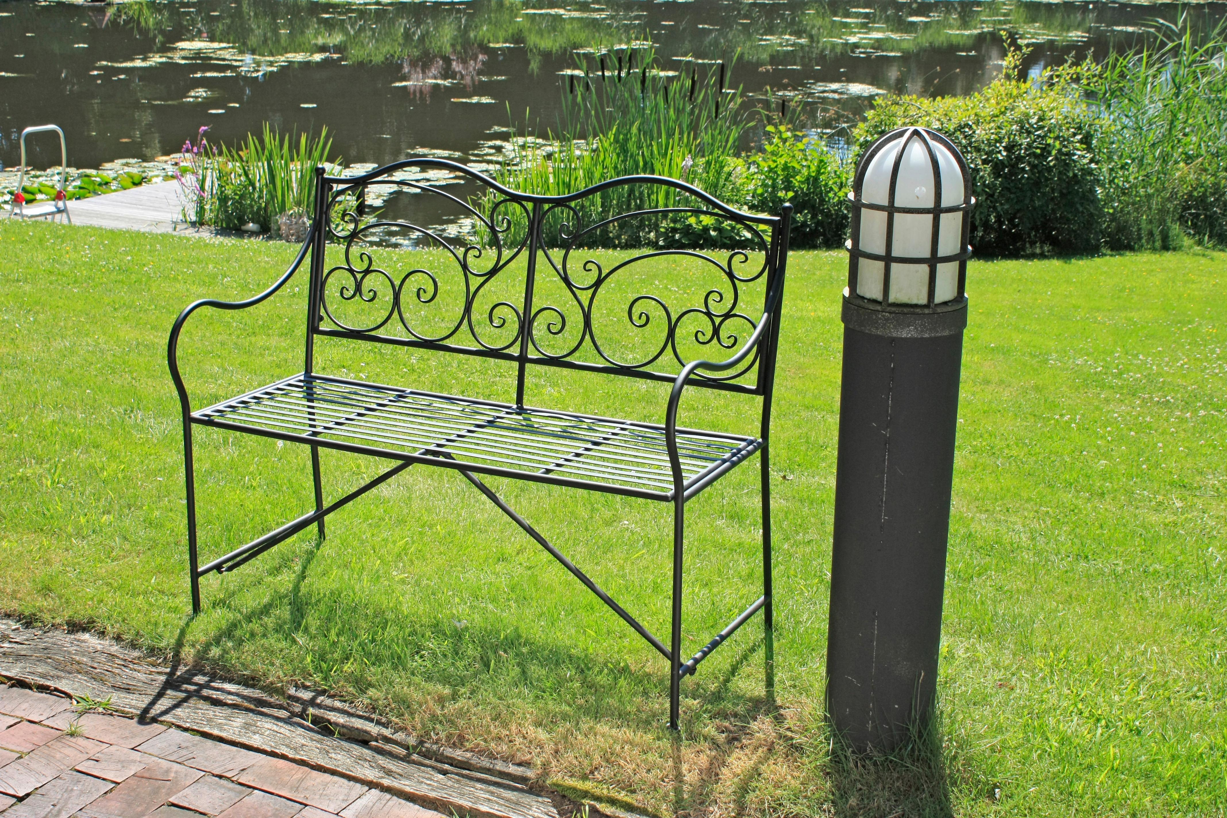 Gartenbank Stahl 2-Sitzer Vesuv mit Rückenlehne - Rostfarben, MODERN, Metall (106/92/54cm)
