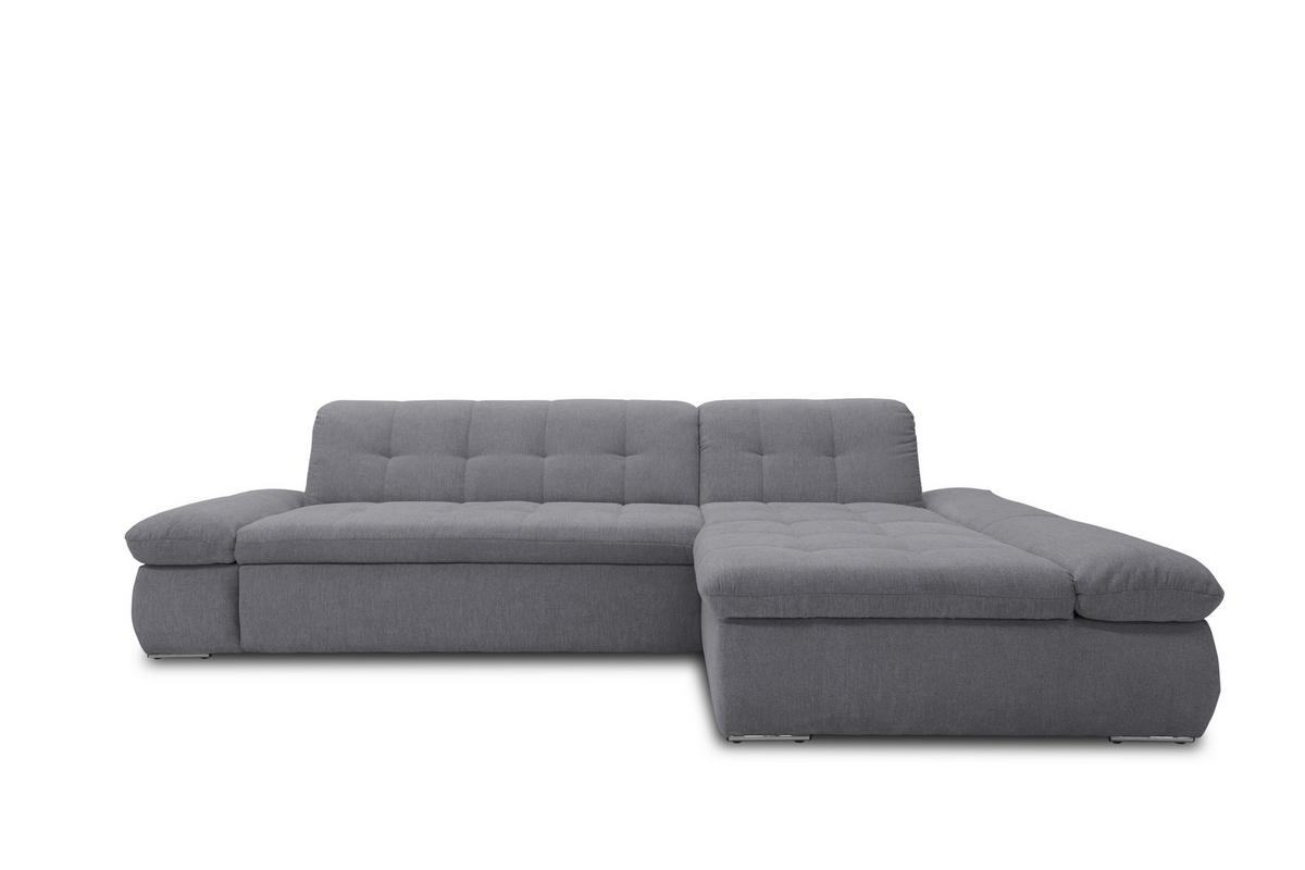 Ecksofa Moric Dunkelgrau Mikrofaser - Chromfarben/Dunkelgrau, KONVENTIONELL, Textil (300/172cm) - MID.YOU