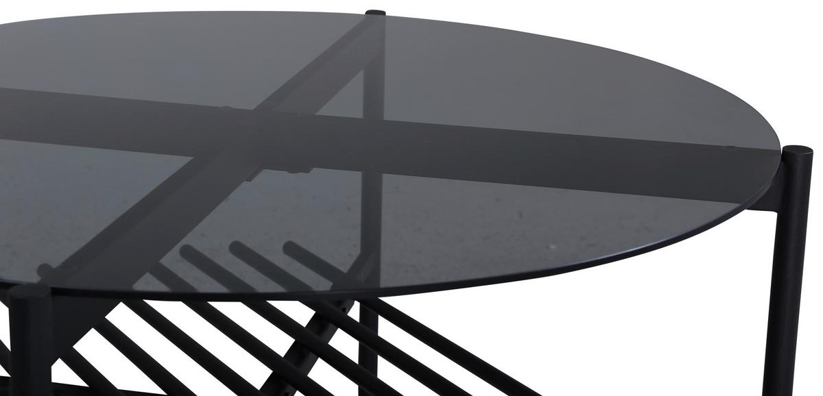 Couchtisch Von Staf - Schwarz, Design, Glas/Metall (80/80/45cm) - Livetastic