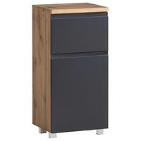 Unterschrank Varese B: 40 Cm Grau/eiche Wotan - Eiche Wotan/Grau, MODERN, Holzwerkstoff (40/79/35cm) - Held