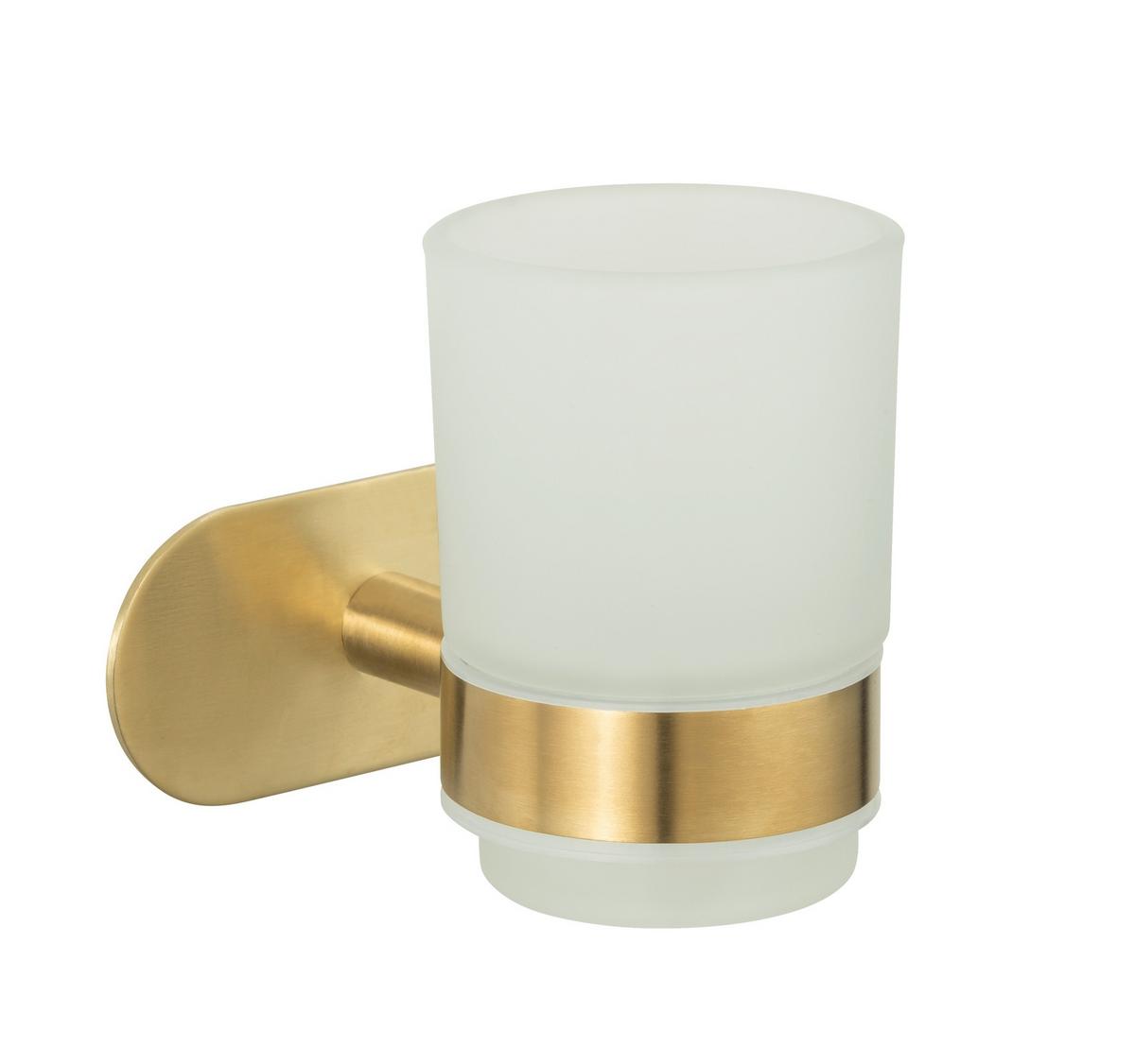 Držák na zubní kartáček OREA GOLD - barvy zlata, Lifestyle, kov/sklo (10/9,5/10cm) - Mömax