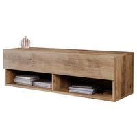 Nízka komoda s LED osvetelním, dekor gaštan - farba gaštana/sivá, Lifestyle, kompozitné drevo/plast (100/30/31cm) - P & B