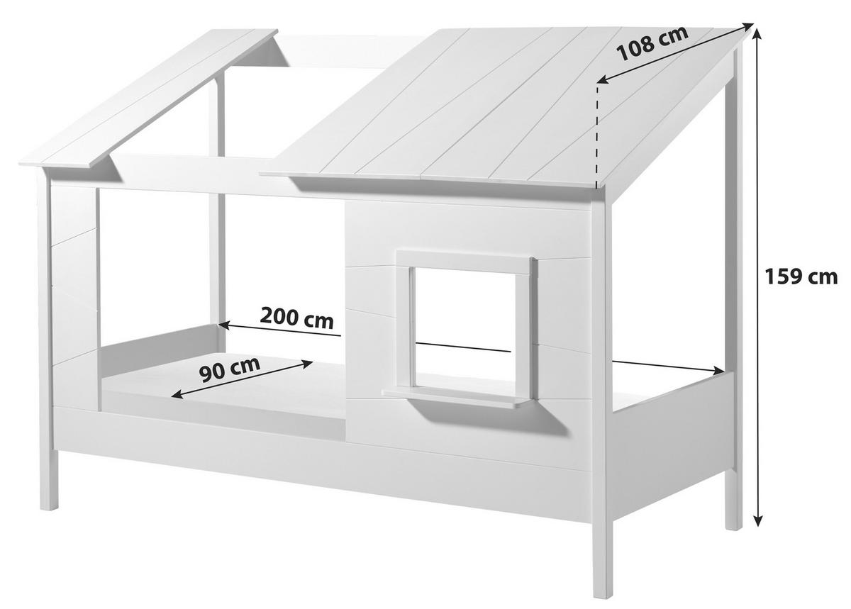 Domečková postel pro nejmenších 90x200cm - bílá, Konvenční, kompozitní dřevo (90/200cm) - MID.YOU