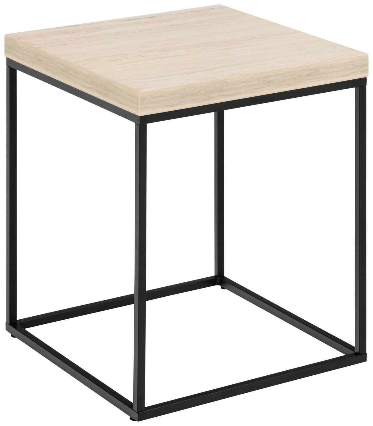 Kisasztal Barossa 40/40cm - bézs/fekete, Design, faalapú anyag/fém (40/40/45cm) - Livetastic