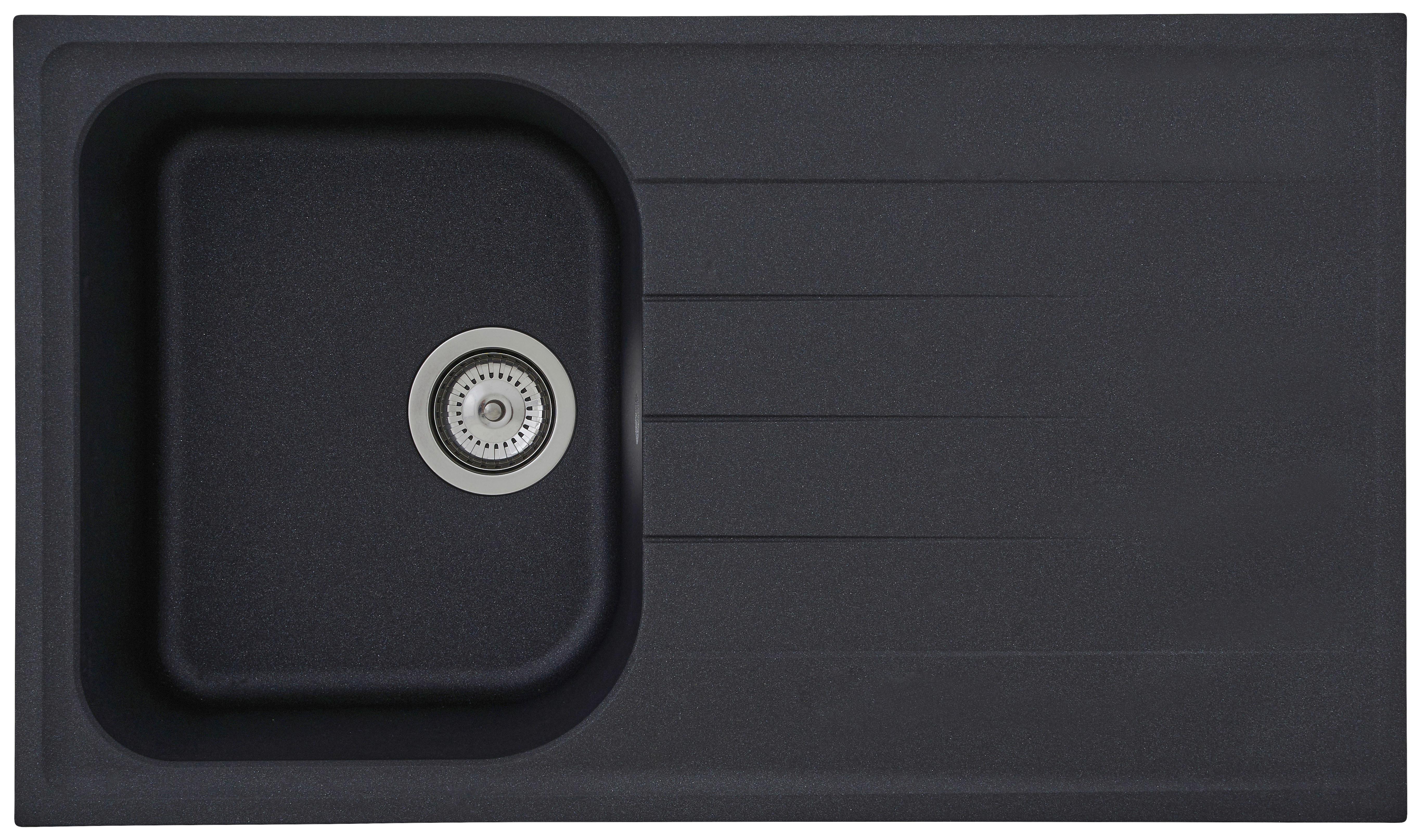 Spüle Respekta Stein Bxt: 86x50 cm - Schwarz, Trend, Stein (86/20,9/50cm) - Respekta