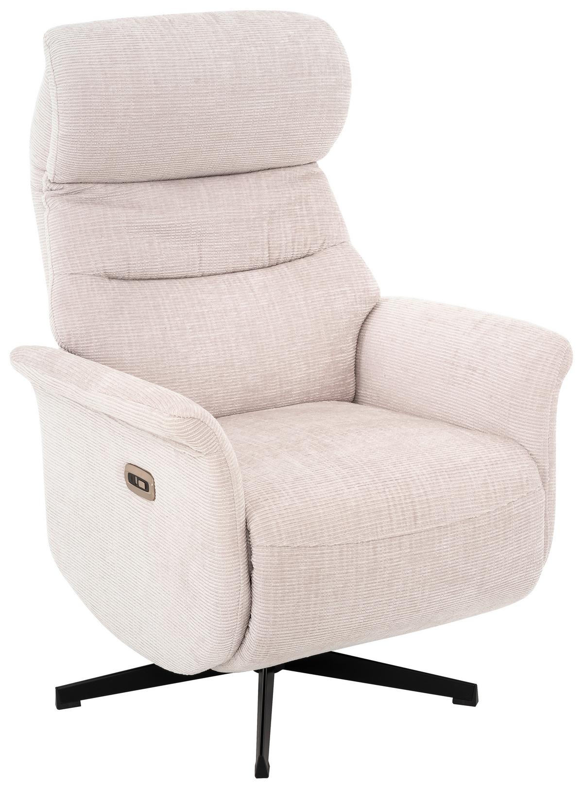 Relaxsessel Manila Chenille Silber, B: 73 Cm - Silberfarben/Schwarz, MODERN, Textil/Metall (73/113/89cm)