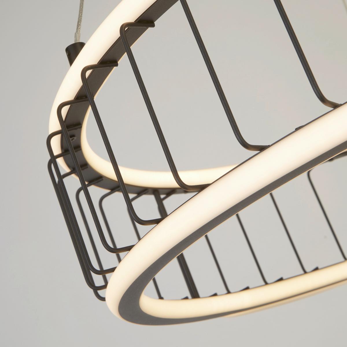 Led-pendelleuchte Circolo Cage Led 54214-1bk - Schwarz/Weiß, Design, Kunststoff/Metall (57,5/13,5/150cm)