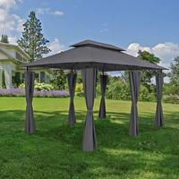 Pavillon Moldau - Anthrazit/Schwarz, Basics, Kunststoff/Metall (400/275/300cm) - Gardenson