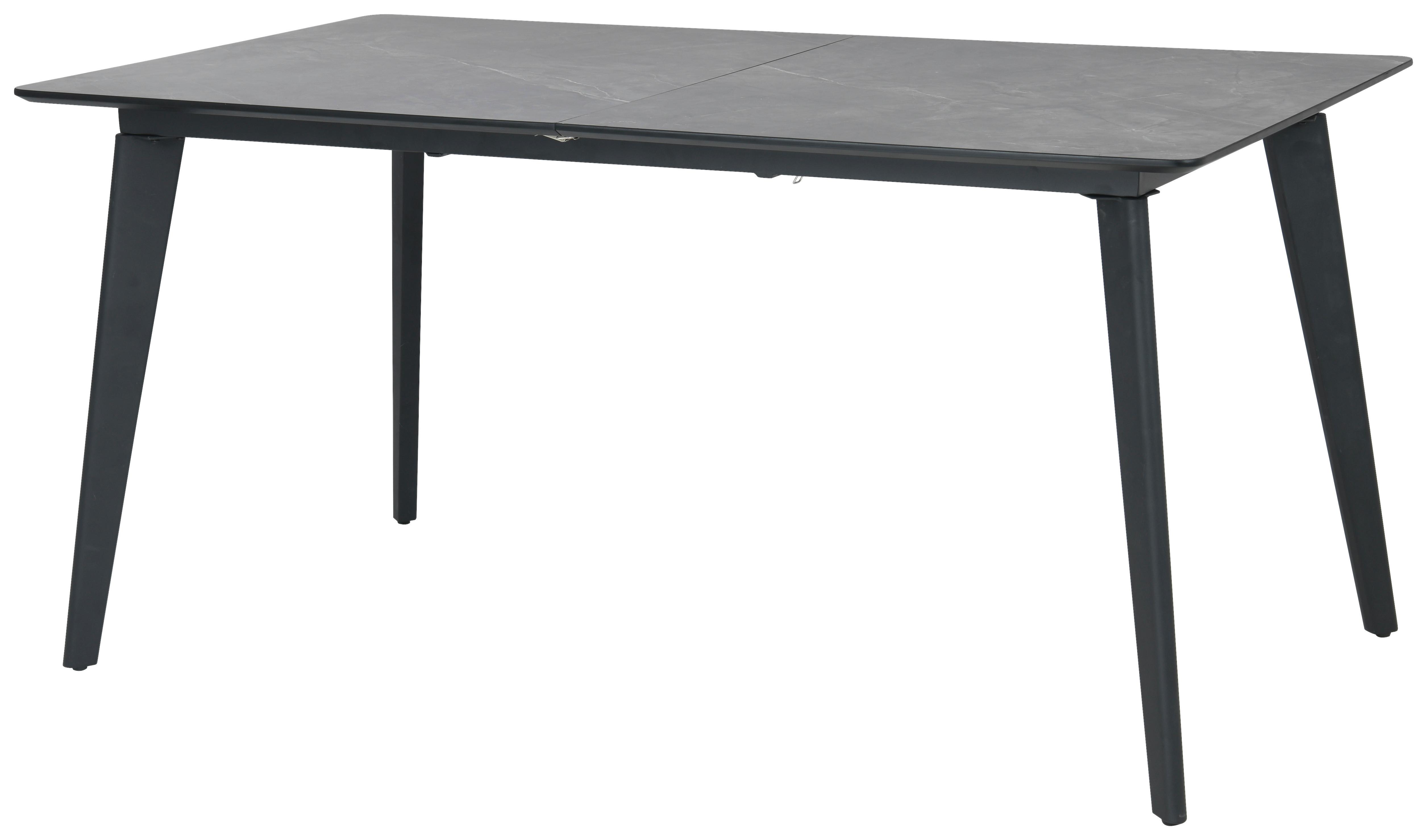 Esstisch Alvaro - Schwarz/Grau, LIFESTYLE, Holzwerkstoff/Metall (180/220/100/75cm) - MID.YOU