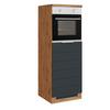 Backofen-/Kühlschrank- Umbauschrank Florenz B: 60 cm - Eiche Wotan/Grau, Design, Holzwerkstoff (60/166/60cm) - Held
