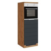 Backofen-/Kühlschrank- Umbauschrank Florenz B: 60 cm - Eiche Wotan/Grau, Design, Holzwerkstoff (60/166/60cm) - Held