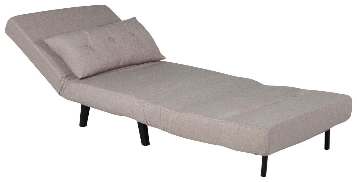 Schlafsessel Vicky - Beige/Schwarz, Design, Textil/Metall (70/88/80cm) - Livetastic