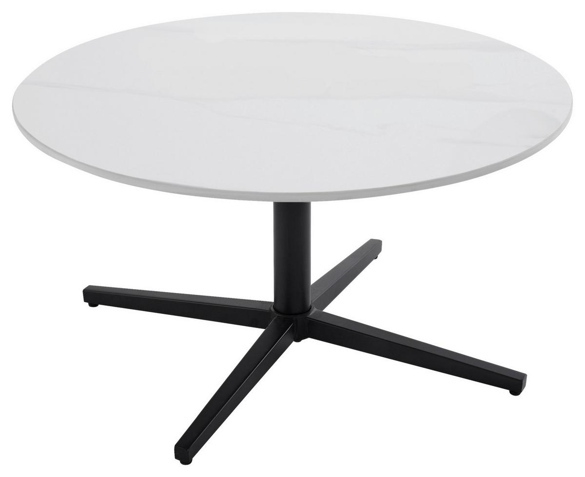 Couchtisch Cup Schwarz/weiß B: 70 Cm - Schwarz/Weiß, Design, Stein/Metall (70/36,5/70cm) - MID.YOU