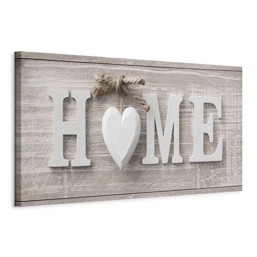 Leinwandbild Beloved Home Beige B: 90 cm