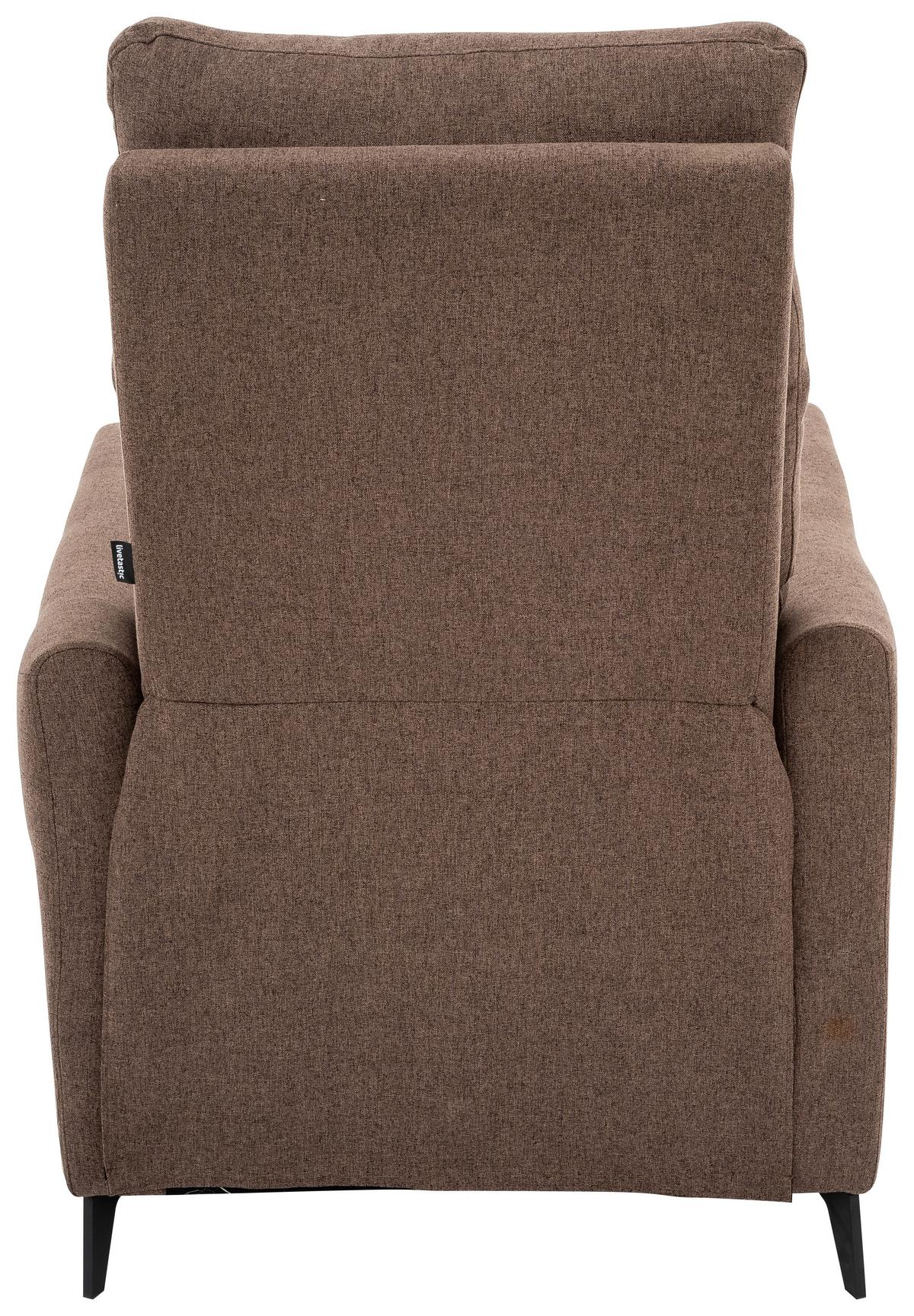 Relaxsessel Solace Braun/Schwarz B: 72 cm - Schwarz/Braun, Design, Textil/Metall (72/100/89cm) - Livetastic