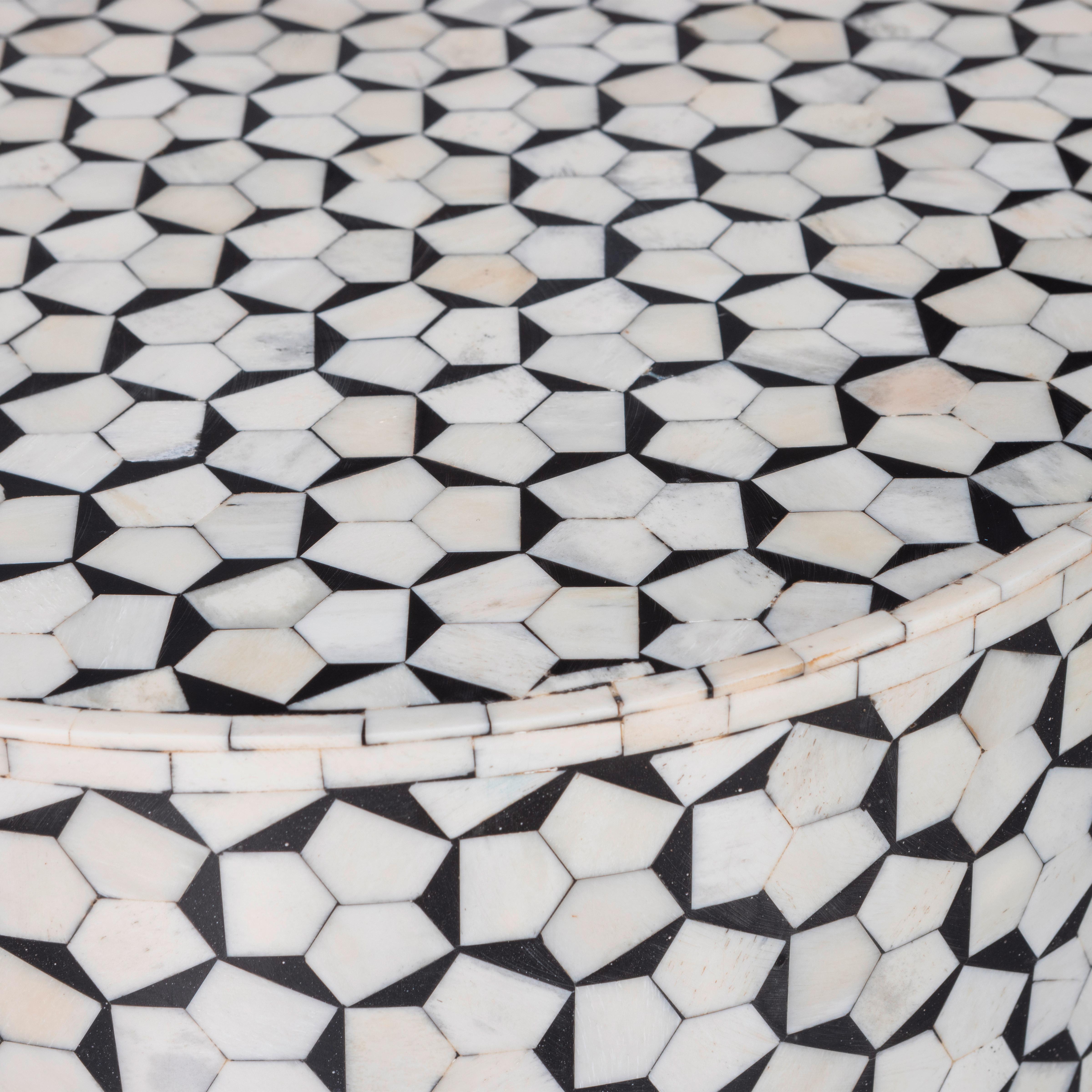 Beistelltisch Neva Schwarz/Weiß D: 37 cm - Schwarz/Weiß, Design, Keramik/Holzwerkstoff (37/37/40cm) - Livetastic