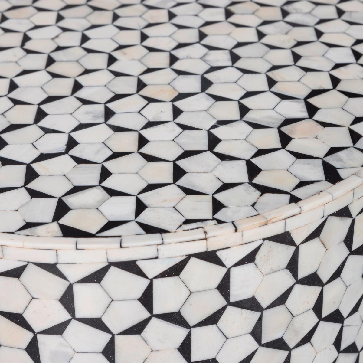 Beistelltisch Neva Schwarz/Weiß D: 37 cm - Schwarz/Weiß, Design, Keramik/Holzwerkstoff (37/37/40cm) - Livetastic