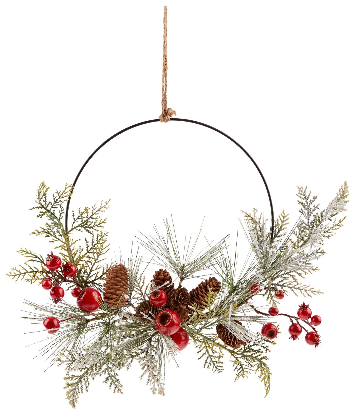 Koszorú Elias - barna/piros, Konventionell, műanyag/textil (35/30/8cm) - Luca Bessoni