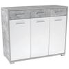 Kommode B 144 Cm Q-big New, Beton Optik/weiß - Weiß/Grau, MODERN, Holz (144/105/44cm)