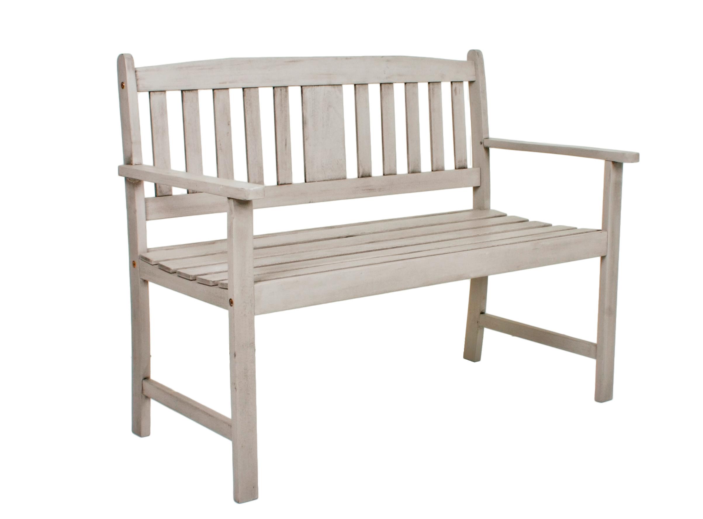Gartenbank Eukalyptus Grau 2-Sitzer Stirling - Grau, Basics, Holz (56,5/86/110cm) - Gardenson