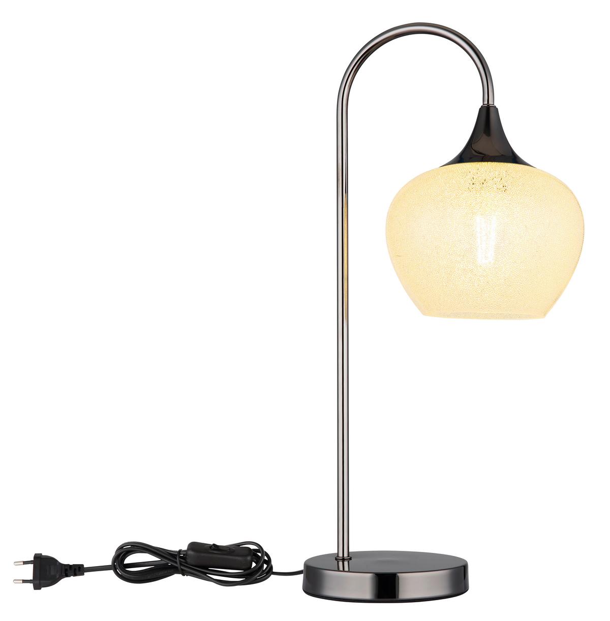 Tischleuchte 15548tk - Klar/Schwarz, Basics, Glas/Metall (27,5/16/54cm) - Globo