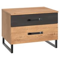 NOČNÍ STOLEK Detroit šířka 58cm - barvy dubu/barvy grafitu, Basics, kov/kompozitní dřevo (54/47/41cm) - MID.YOU