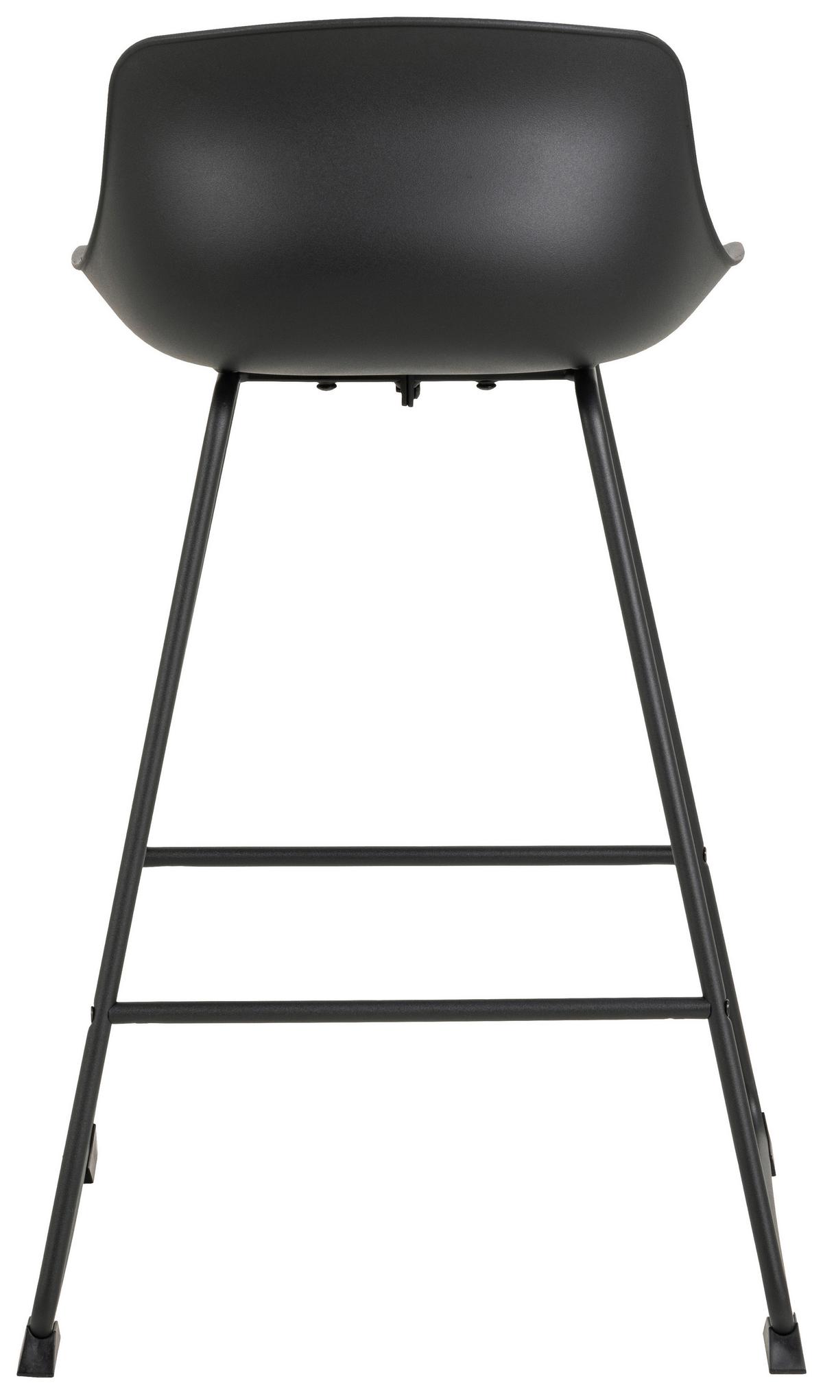Besucherstuhl Tina Gepolstert Schwarz Bis 110 Kg - Schwarz, MODERN, Textil/Metall (50/84/49cm) - MID.YOU