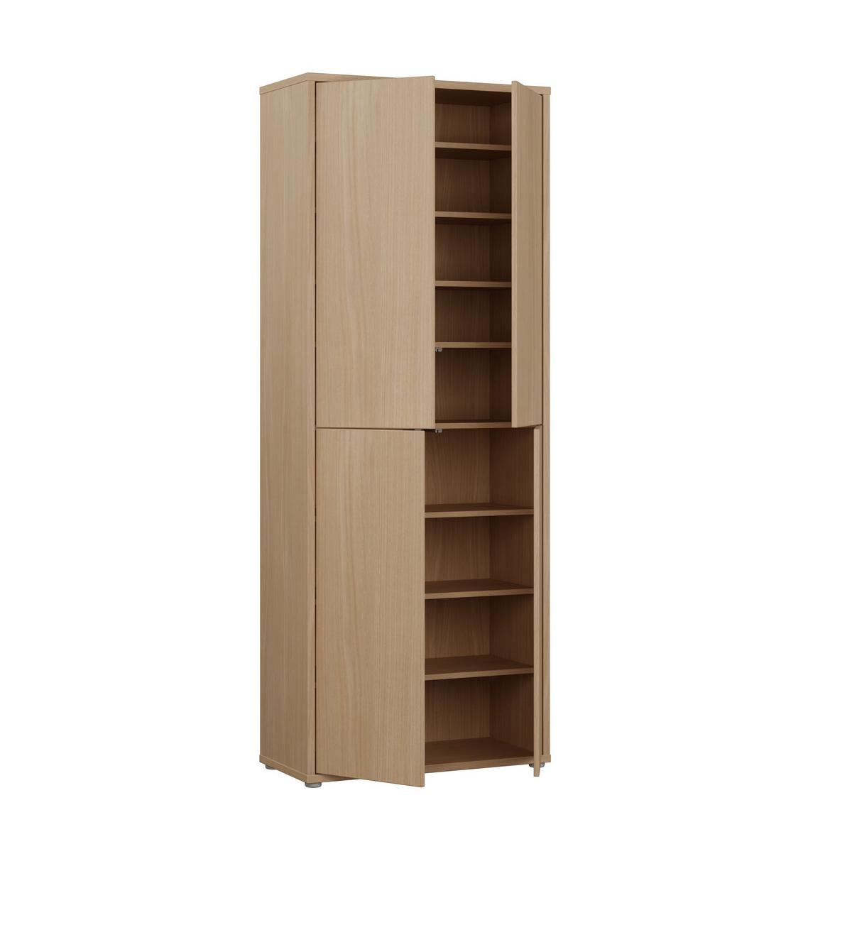 Botník dekor dub ELEGANCIA - šedá, Moderní, kompozitní dřevo/plast (74,5/191.9/34,9cm)