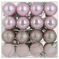 Vianočná guľa 32ks - ružová, Konventionell, plast (3cm) - Mömax