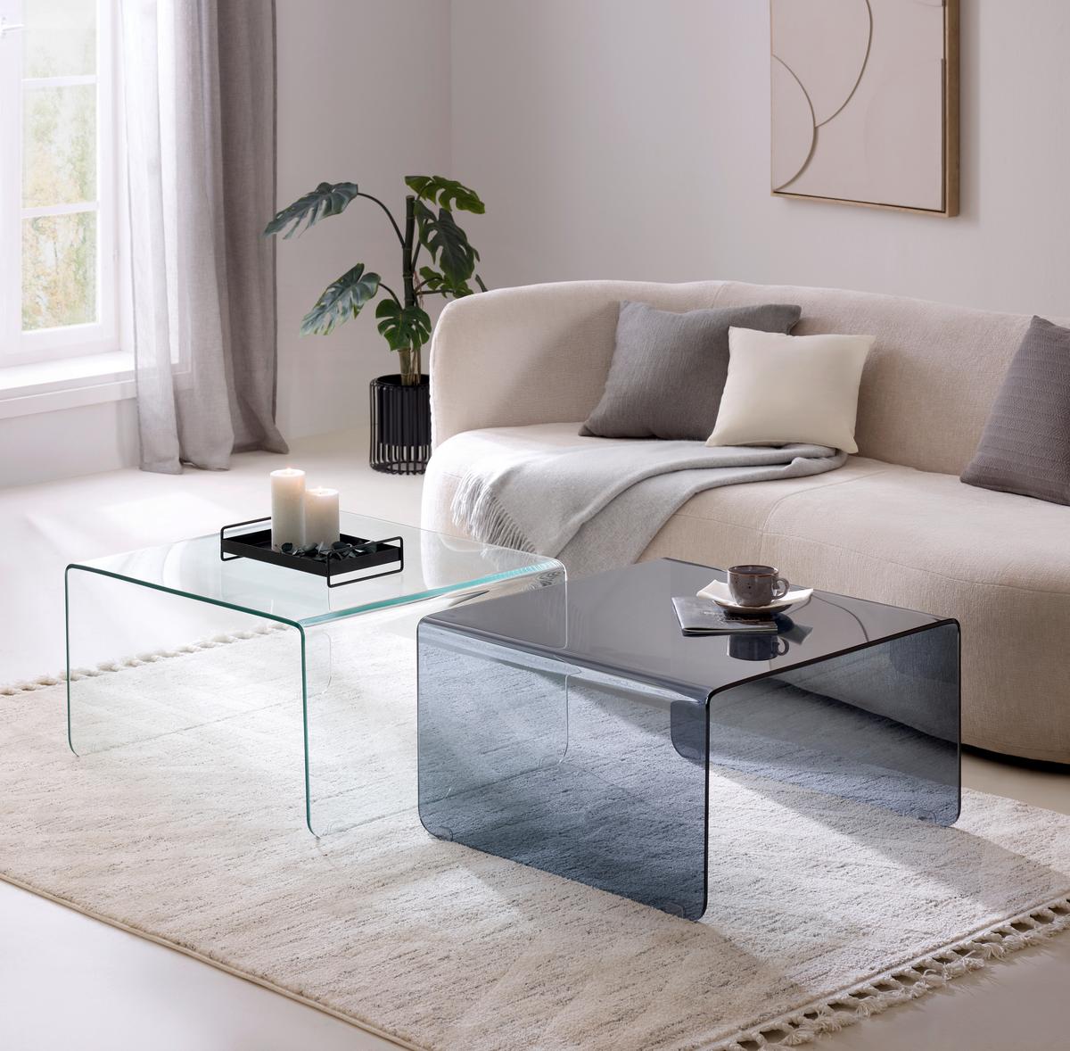 KONFERENČNÍ STOLEK WING - čiré, Moderní, sklo (70/70/40cm) - Mömax