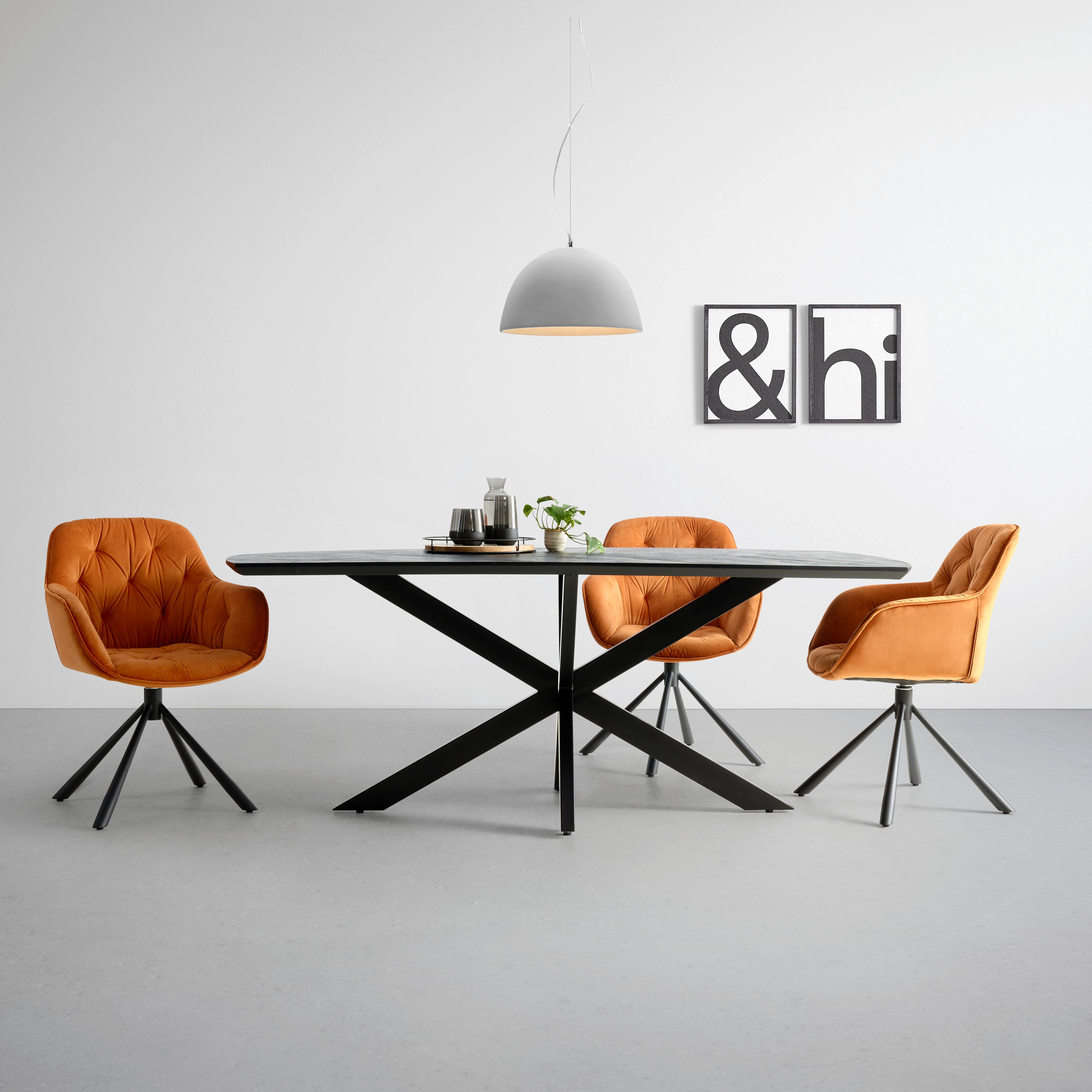 Jedálenský stôl dyha PUEBLO 180 - čierna/antracitová, Modern, kov/drevo (180/76/90cm) - Premium Living