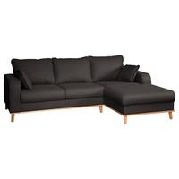 Ecksofa Beata Dunkelgrau S: 230x150 cm - Wengefarben/Dunkelgrau, Design, Textil (230/150cm) - Livetastic