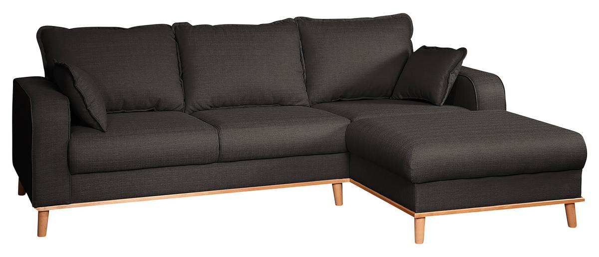 Ecksofa Beata Dunkelgrau S: 230x150 cm - Wengefarben/Dunkelgrau, Design, Textil (230/150cm) - Livetastic
