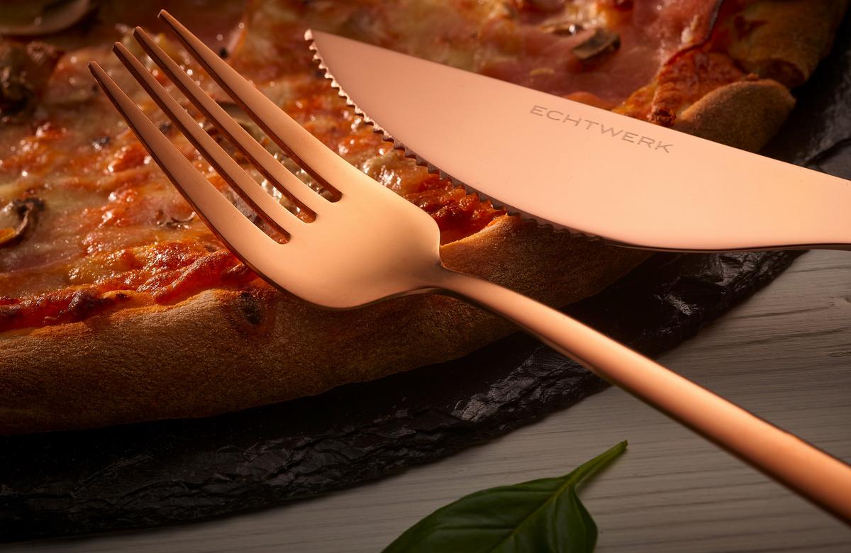 Pizzabesteckset 8-Teilig für 4 Personen - Kupferfarben, Basics, Metall (23cm) - Echtwerk