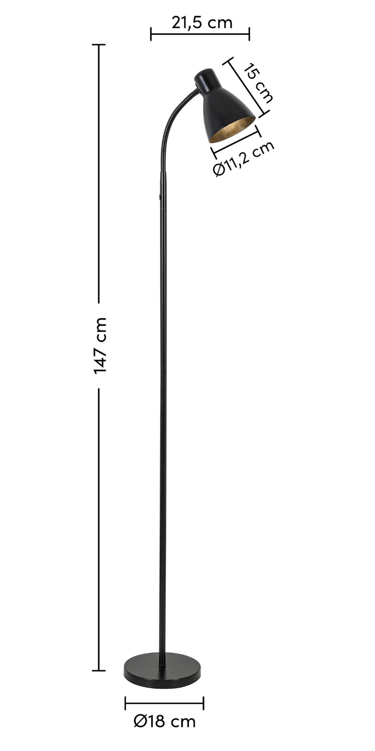 STOJACIA LAMPA NOMP - čierna, Lifestyle, kov/plast (18/147cm) - Mömax