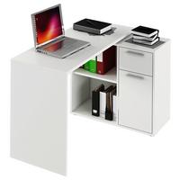 Psací stůl LUCAS - bílá/barvy hliníku, Moderní, kompozitní dřevo/plast (117/71/75/80cm) - Based