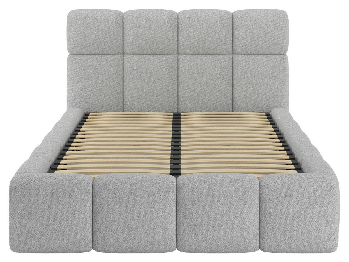 Polsterbett Cloudy Silberfarben, Lf: 140x200 Cm - Silberfarben/Grau, Trend, Holz/Holzwerkstoff (140/200cm) - Luca Bessoni