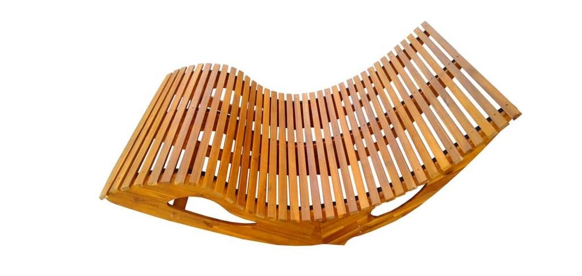 Schaukelliege Akazie Braun LxBxH: 156x120x72 cm - Akaziefarben, Basics, Holz (156/120/72cm)