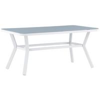 Gartentisch Virya - Weiß/Grau, KONVENTIONELL, Glas/Metall (160/90/74cm) - Gardenson